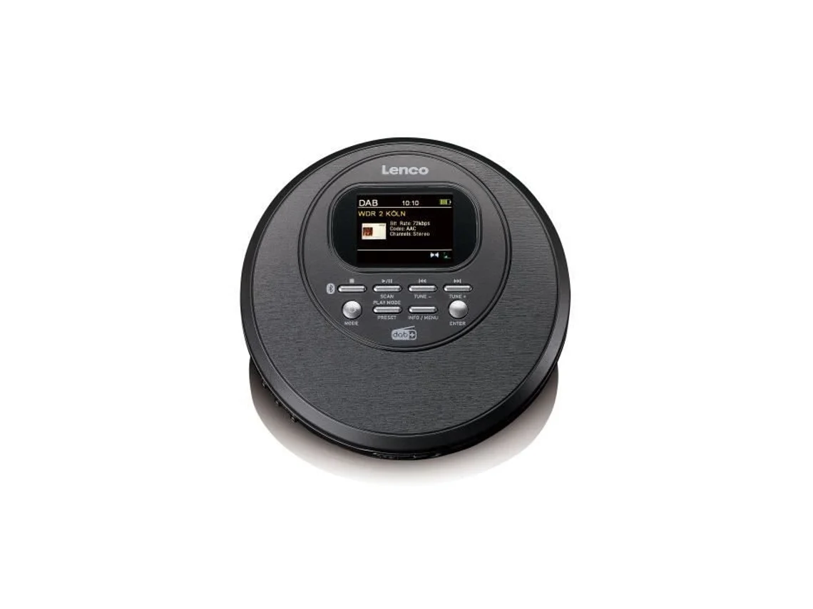 Reproductor de CD Portátil con Radio Dab/Fm y Bluetooth Cd-500Bk Negro LENCO