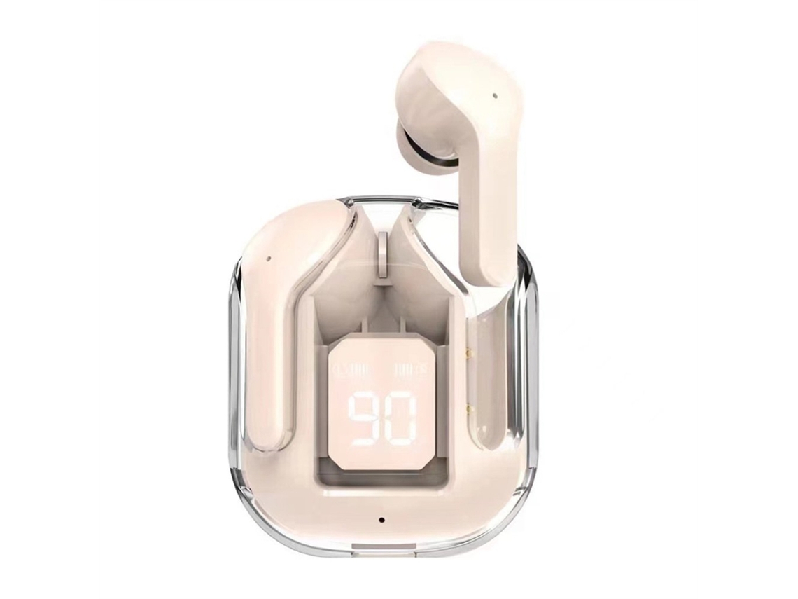 (rosa) Auriculares Inalámbricos Bluetooth, Luces Led, Estéreo Tws, Micrófono Y Control De Volumen.