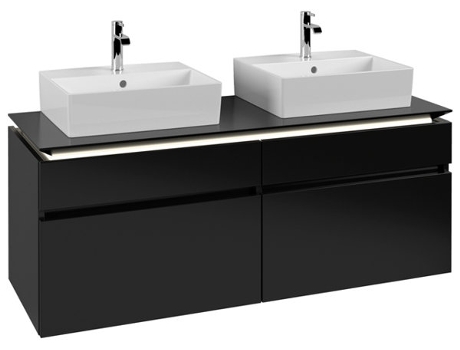 Villeroy &amp Boch Legato Vanity unit B669 1400x550x500mm 2 lavabos iluminación LED