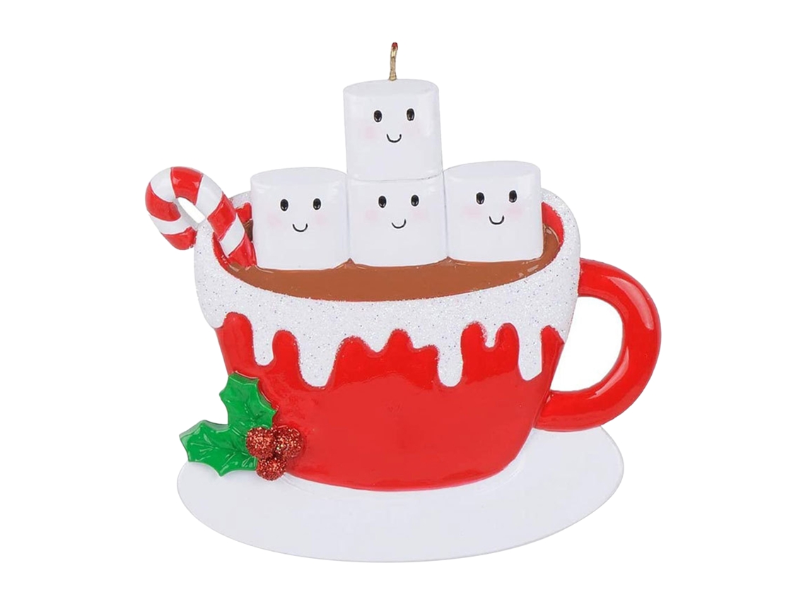Adorno navideño de resina: Taza de café para el árbol de Navidad
