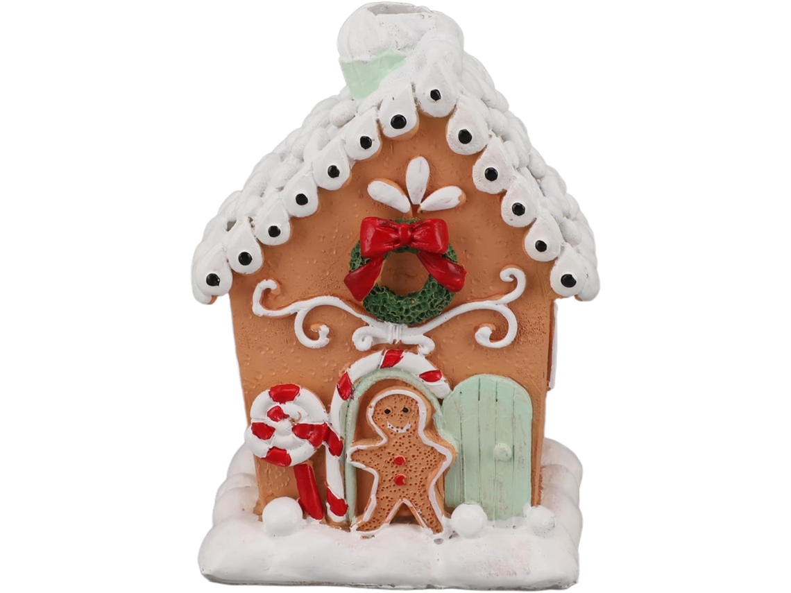 Decoración clásica de mesa con forma de casa de jengibre, exquisito adorno navideño para un cajero automático Gokoco