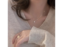 Collar clásico con seis diamantes en plata de ley 925, con un diamante moissanita de brillo excepcional. Lujoso y exquisito. MDUG