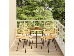 Juego de comedor de jardín de 5 piezas en mimbre PE Dkd Home Decor