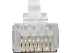 Conector modular RJ45 Cat6a blindado para cable redondo con conductores sólidos o estándar. Conector RJ45 C6A FTP ACT (8p/8c)