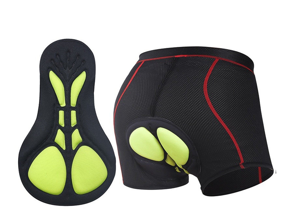 Ropa Interior De Ciclismo Para Hombre, Con Cojín De Asiento De Gel Acolchado 5d Grueso, Color Verde. Siurn (s)