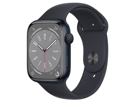 Smartwatch APPLE Series 8 GPS 45mm Aluminio Negro Medianoche y Correa Deportiva Negro Mp6N3Ty/A