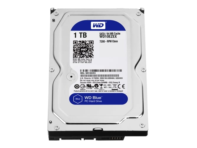 Disco HDD Interno WESTERN DIGITAL Blue (1 TB - - 7200 RPM)