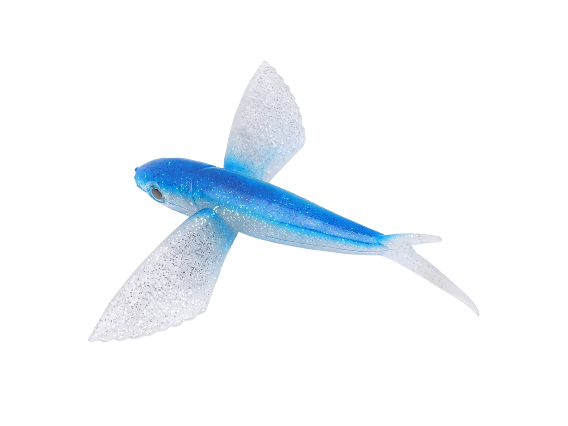 2026rebe-señuelo Artificial De Pescado Volador Forma Silicona Blanda Para Pesca En Mar Barco Azul
