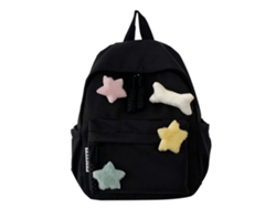 Mochila de viaje 2023 con doble asa, bolso de hombro de gran capacidad para niñas, mochila escolar ligera, color negro.