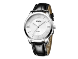 Reloj De Pareja Senda S-8195 De Cuero Simple Moda Cuarzo Hombre Blanco Negro