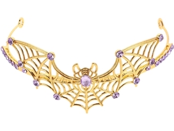 Tiara De Telaraña Metálica Para Halloween, Diadema De Araña Adornada Con Diamantes De Imitación