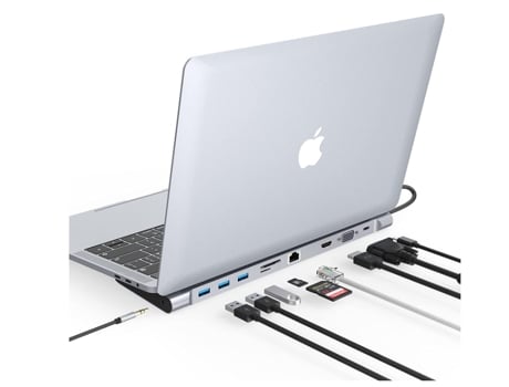 Estación de acoplamiento USB C 10 en 1 Estación de acoplamiento USB C para computadora portátil con pantalla dual estación de acoplamiento USB C Hu...