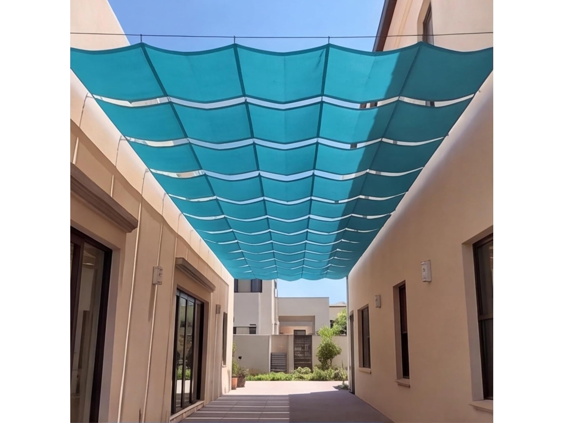 Toldo Retráctil Ondulado (120 X 150 Cm) Resistente De Pes , Impermeable