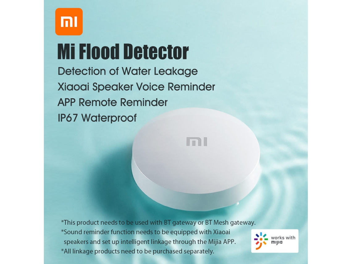 Detector De Fugas Xiaomi Smart App, Alerta De Inundación, Bluetooth, Resistente Al Agua, Fácil Instalación.