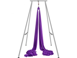 Set de Yoga Aéreo con Estructura y Hamaca, Color Lila, 12x2,6 m, 250 kg