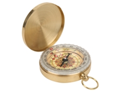 Brújula De Bolsillo Luminosa De Metal De Cobre Para Acampar, Escalar Y Hacer Senderismo Con Tapa Abatible