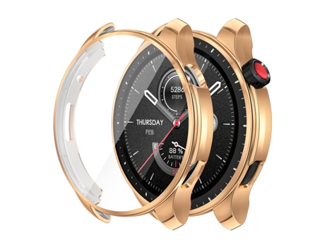 Amazfit GTR 4 ENKAY Hat-Prince Estuche de TPU galvanizado con película de pantalla (Oro)