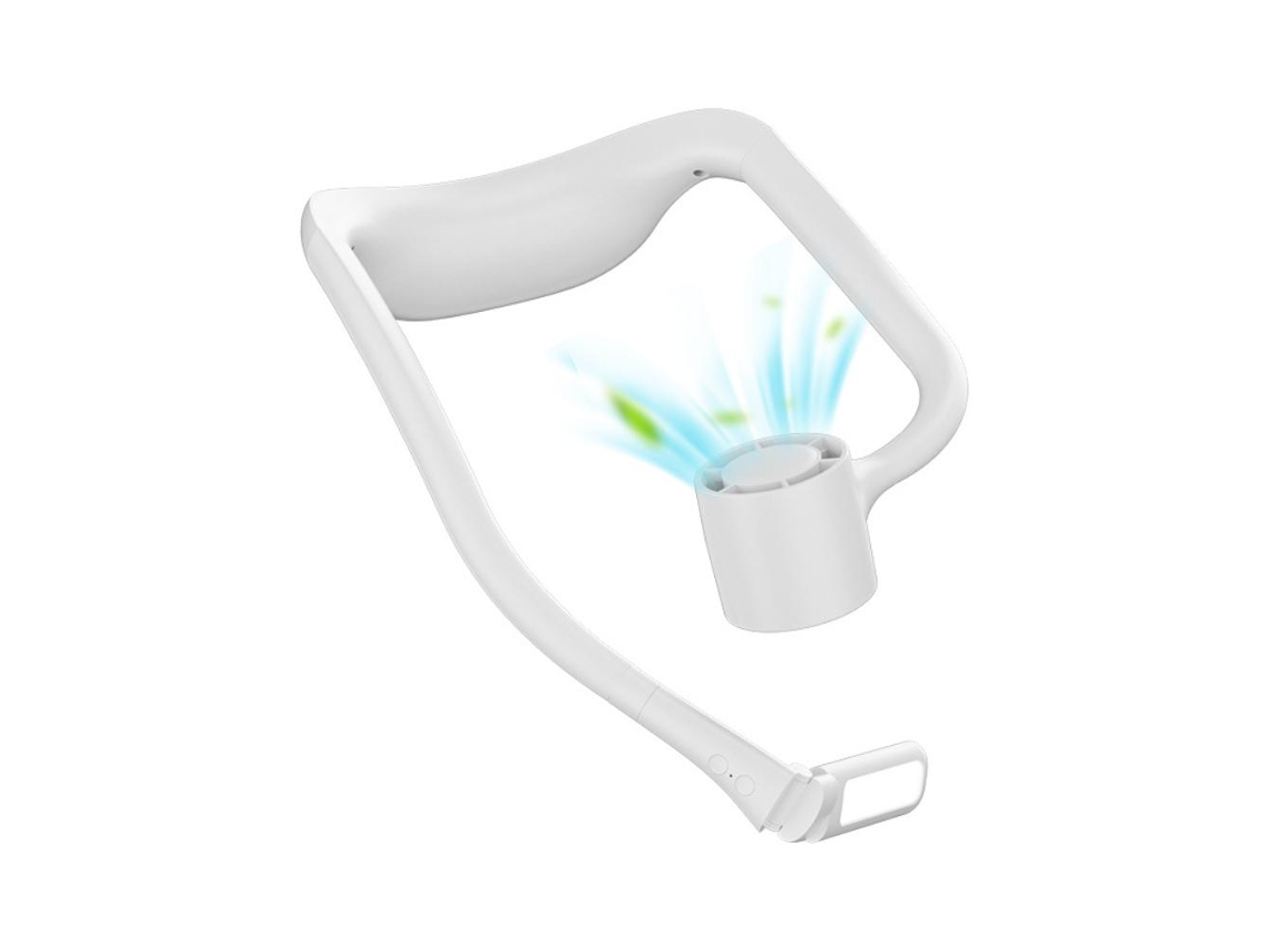 Ventilador portátil recargable por USB, libre de lodo y con luz.