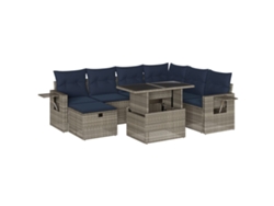 Maison Exclusive - Conjunto De Sofá De Jardín De 8 Piezas Con Cojines, Poliratán Gris