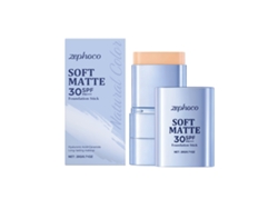 Brocha para base de maquillaje mate 2 en 1, tono natural.