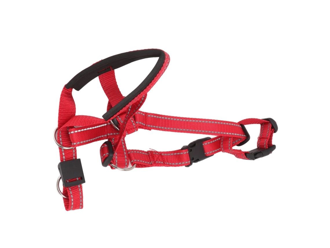 Collar De Cabeza Para Perro Ajustable Respirable Con Cubierta De Boca Anti-mordedura Rojo Talla L Para Exterior