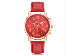 Reloj De Pulsera De Cuarzo Informal Para Mujer Con Correa Redonda De Piel Sintética - Moda
