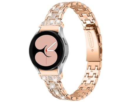 Correa de acero inoxidable 5 filas de diamantes de imitación con doble hebilla. para Samsung Galaxy Watch4 Active 40mm/44mm/Watch4 Classic 42mm/46m...