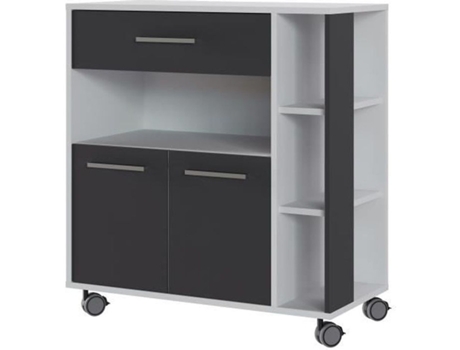 ECO Carro 2 puertas 1 cajón - Blanco y gris - 80 x 39 x 87 cm AUCUNE