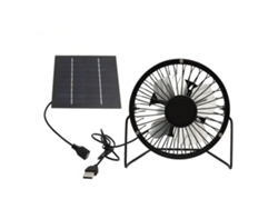 Ventilador solar de 5 W con USB, rotación ajustable de 360º, para gallinas y perros.