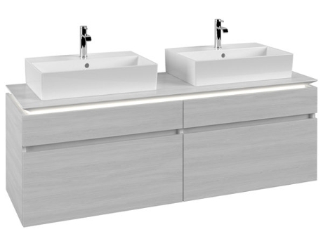 Villeroy &amp Boch Legato Vanity unit B677 1600x550x500mm 2 lavabos iluminación LED