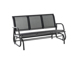Columpio de 3 plazas, robusto banco de jardín que también funciona como columpio, de metal, resistente a la intemperie, pequeño, 151 x 75 x 85 cm