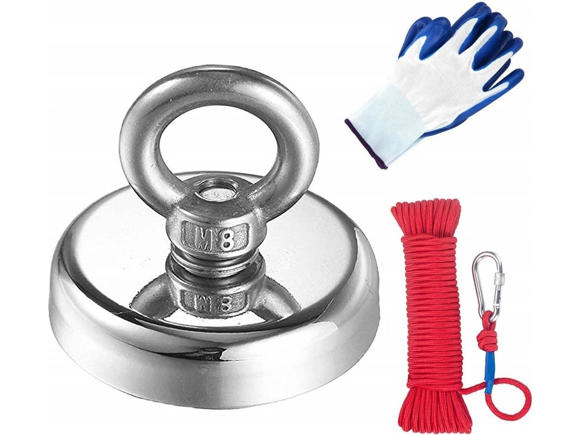 Accesórios de Barcos POWMAG imán de neodimio 180kg + cuerda y guantes