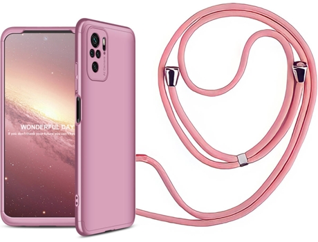 Funda Redmi Note 10 4G Slim Armor 360º con Collar Rosa