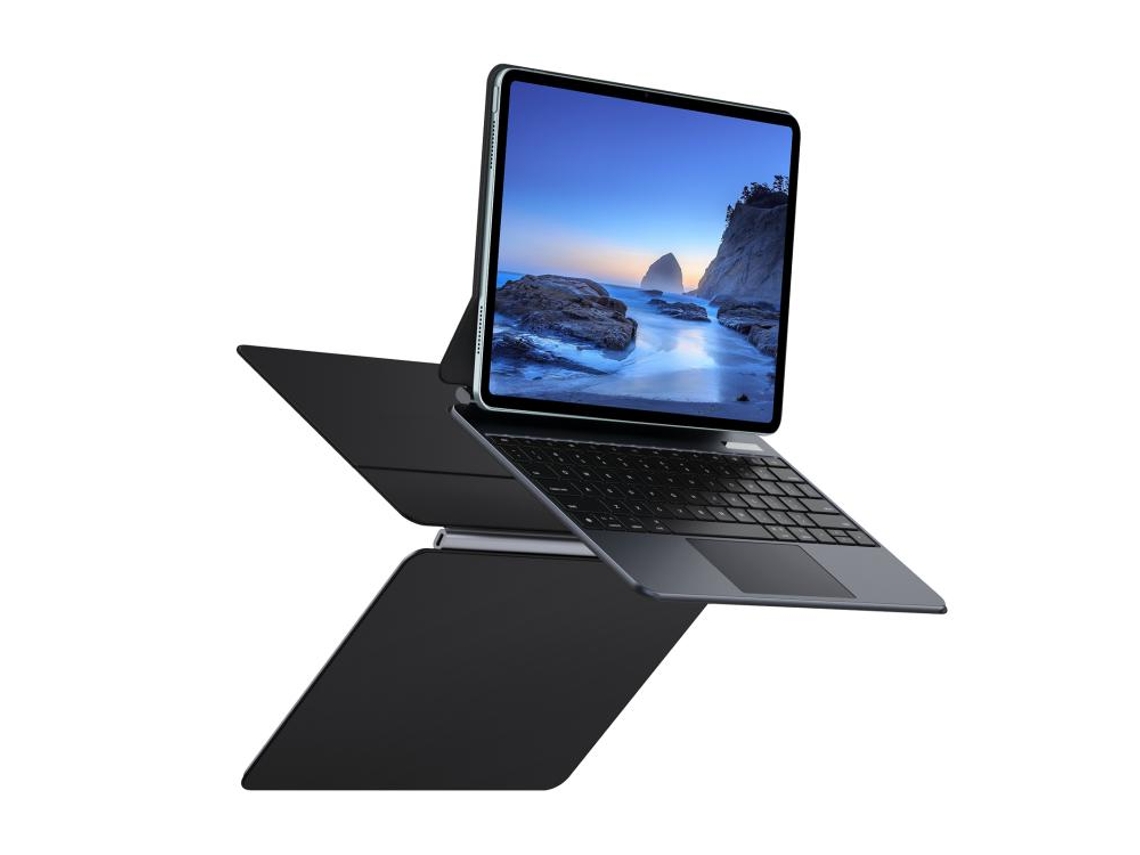 Funda de piel negra con teclado magnético flotante para iPad Air 13 2025 Zruxe