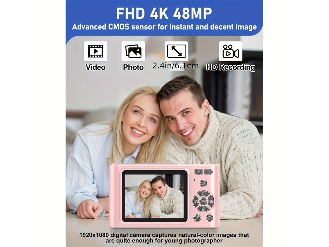 Cámara digital Ultra HD 4K H15 con enfoque automático y zoom de 16x, minicámara compacta de 64 g.