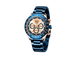 Reloj de negocios MDUG para hombre con calendario, brazalete de acero inoxidable y movimiento de 6 agujas.
