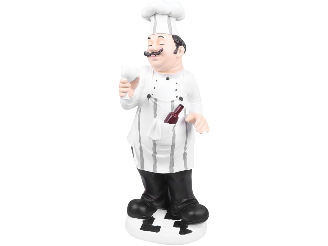 Figura de resina blanca, estilo europeo, elegante y resistente, ideal para la cocina, panadería o decoración de chefs, GOKOCO.