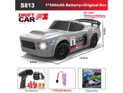 Coche de derrape RC GTR Ae86 4x4 con luz LED, control de 2.4G, modelo profesional para carreras y diversión infantil, elegante color gris. Aeuzwr