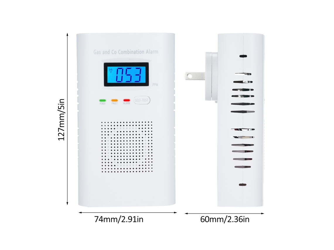 Detector 2 En 1 De Gas Natural Y Monóxido De Carbono: Conectar Y Usar Para Cocinas Domésticas Y Hoteles.