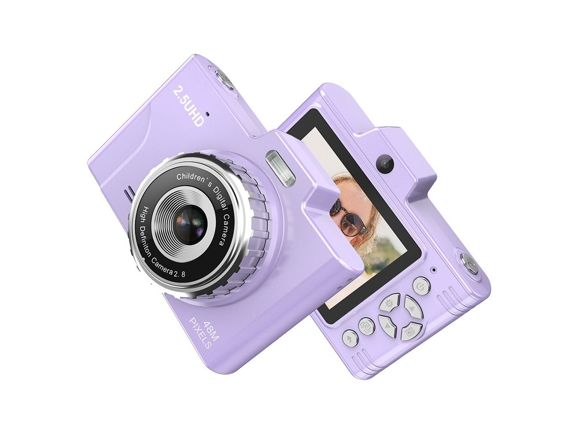 Zoom Compacto Portátil De La Cámara 8x Del Ccd De La Cámara Pantalla De 28 Pulgadas Con Tarjeta De Memoria 32gb Morado Zruxe