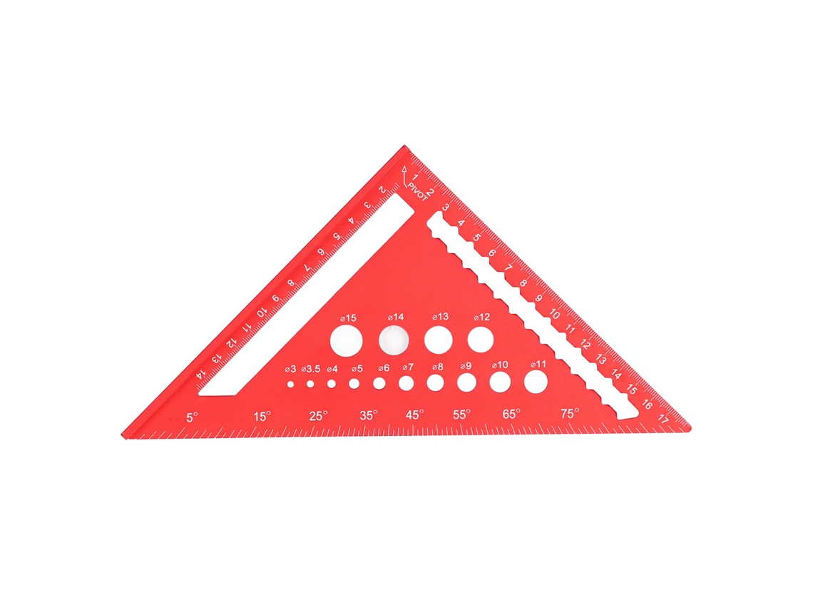 Regla Triangular Cuadrada De 7 Pulgadas Para Protector De Techo, Aleación De Aluminio, Herramienta Para Trabajar La Madera, Trazado, Color Rojo.
