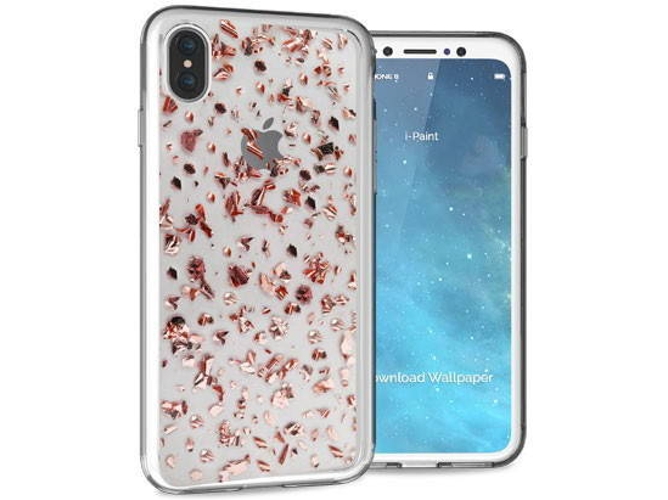 Funda iPhone X, XS I-PAINT Glitter Rosa