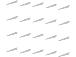 EMUCA Lote de 20 Soportes para Estantes de Madera Jagmet- Paso Perfil 32Mm- Largo 320Mm- Acero- Blanco