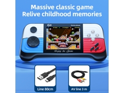 Consola Arcade Mini Retro G9, 666 en 1, Mini Estilo Retro Azul y Rojo Sfushos