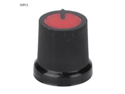 50 Tapas Para Perillas Giratorias De 15x17 Mm Para Potenciómetro Wh148 Con Rosca De 6 Mm (rojas)