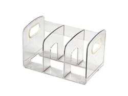 Organizador De Libros De Escritorio Con 3 Compartimentos, Acrílico Transparente, Estantería Para Oficina/estudio.