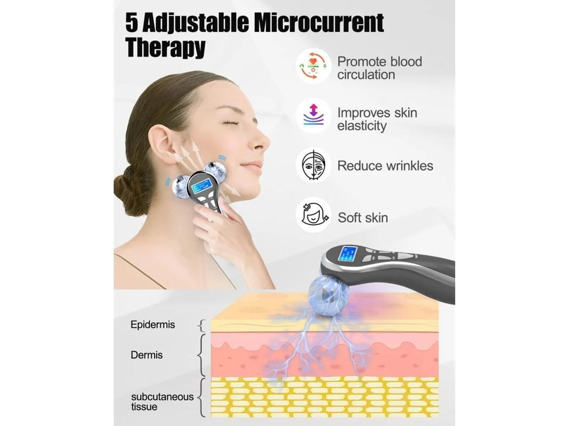 Dispositivo microfacial masajeador de rodillos, herramienta de belleza para el cuidado de la piel, masajeador facial 4D para rostro y ojos, Yizhood