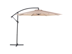 Sombrilla voladiza BELIANI Ravenna de Poliéster Beige 300x300x240