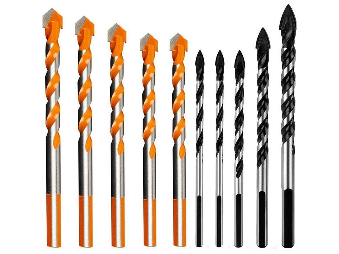10 Brocas De Mampostería De Carburo De Tungsteno 6mm/8mm/10mm/12mm Para Baldosas, Concreto Y Madera