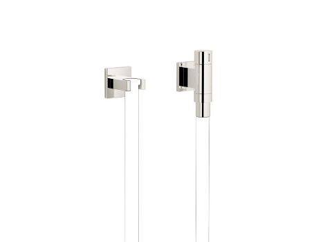 DORNBRACHT Performing WaterTube Kneipp Curva de conexión a la pared con válvula, con soporte para manguera, 27821979, Color: de platino